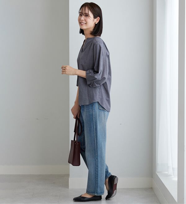 BELLUNA（ベルーナ）の「杢調素材袖タックデザインブラウス（ブラウス）」｜詳細画像