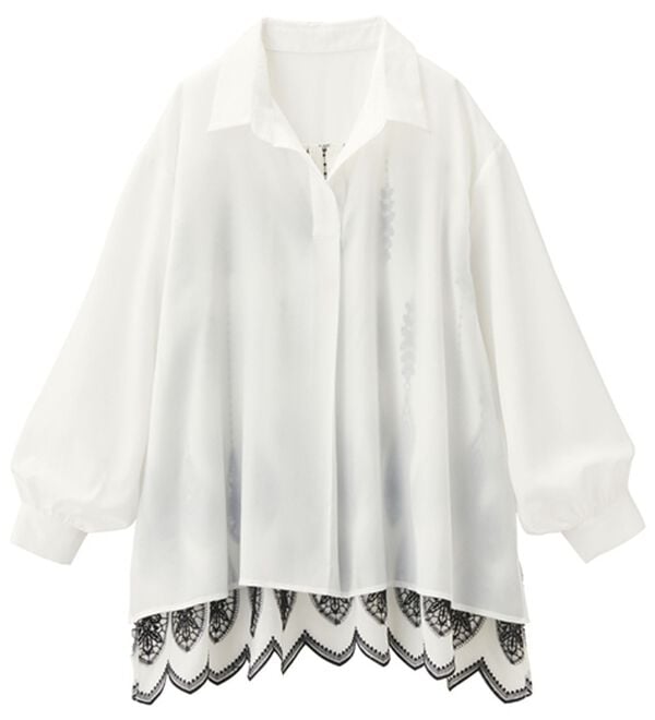 RANAN（ラナン）の「バックレースチュニックブラウス（ブラウス）」｜詳細画像