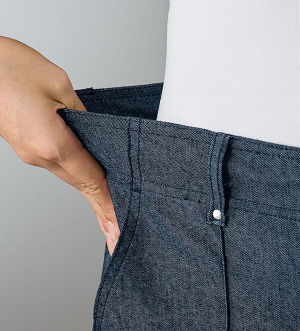 BELLUNA（ベルーナ）の「キレイ色が続く！直線美脚ワイドデニムパンツ（ワイドパンツ・ガウチョ）」｜詳細画像