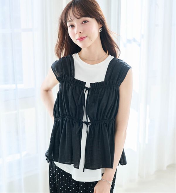 RANAN（ラナン）の「ひんやり！＜BC＞綿100％タンクトップ【選べる着丈】（カットソー）」｜詳細画像