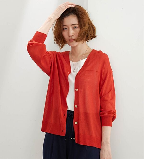 BELLUNA（ベルーナ）の「【快適Ｌａｂ．】シャリ冷！洗える多機能ニットカーディガン（ニットカーディガン）」｜詳細画像