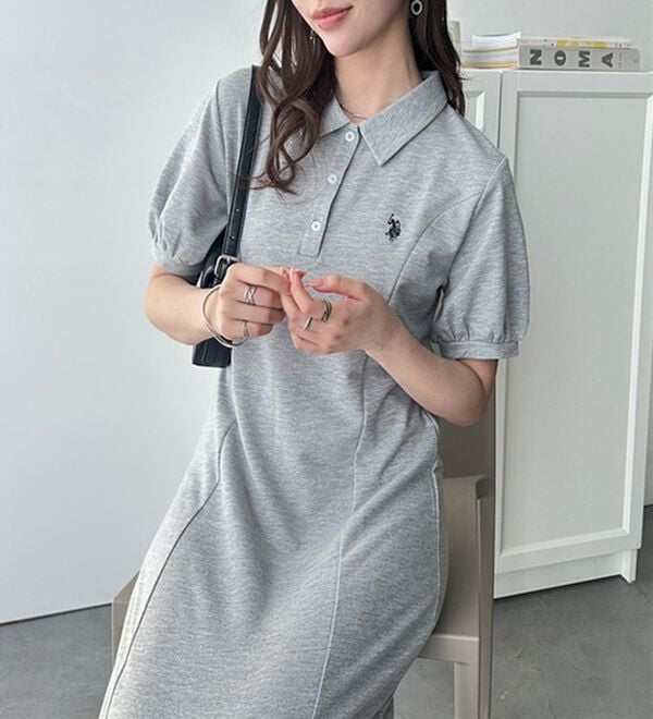 GeeRA（ジーラ）の「【Ｕ．Ｓ．ＰＯＬＯＡＳＳＮ】ポロ衿ワンピ―ス（その他ワンピース）」｜モクグレータイト