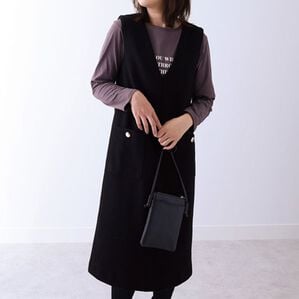 BELLUNA（ベルーナ）の「ライトメルトンジャンパースカート（ジャンパースカート）」｜黒