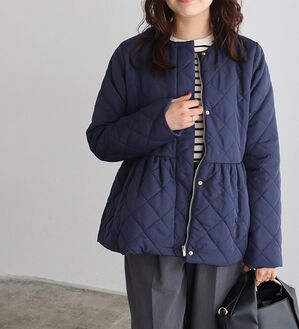 Pierrot（ピエロ）の「ノーカラーフレアキルティングブルゾン（ブルゾン）」｜詳細画像