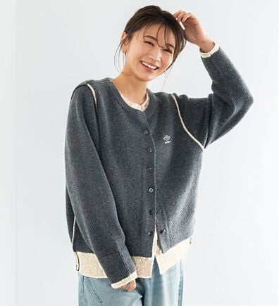 BELLUNA（ベルーナ）の「【ＵＭＢＲＯ】重ね着風レイヤードカーディガン（ニットカーディガン）」