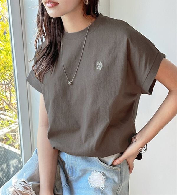 GeeRA（ジーラ）の「【新色追加】【ＵＳ．ＰＯＬＯ．ＡＳＳＮ】綿100％フレンチスリーブＴシャツ（Tシャツ）」｜詳細画像