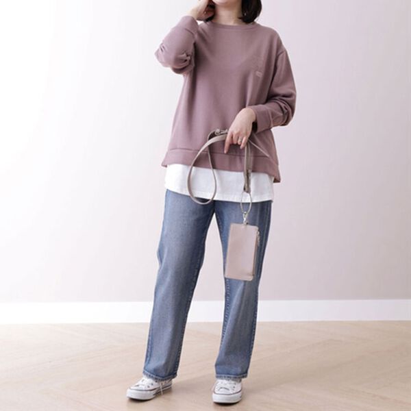 BELLUNA（ベルーナ）の「＜ＥＬＬＥ Ａｃｔｉｖｅ＞ロゴプリント重ね着風チュニック（チュニック）」｜詳細画像
