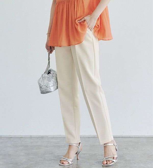 Pierrot（ピエロ）の「【選べる丈】高見えゆるテーパードパンツ（フルレングスパンツ）」｜アイボリー