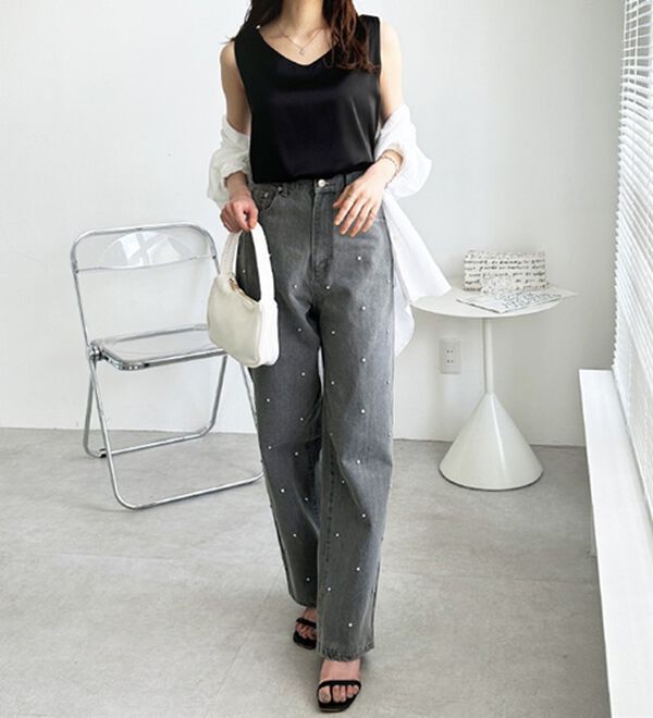 GeeRA（ジーラ）の「前後２ｗａｙヴィンテージサテンノースリーブ（タンクトップ・キャミソール）」｜詳細画像