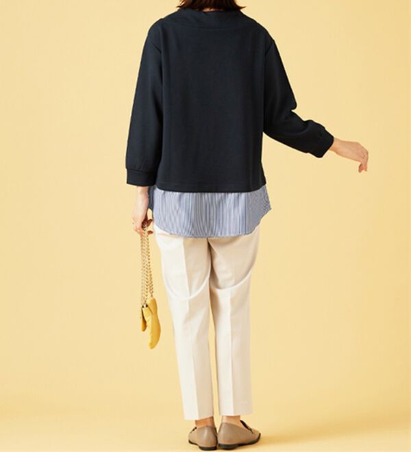 BELLUNA（ベルーナ）の「ワイドネックデザインシャツ切替チュニック（チュニック）」｜詳細画像