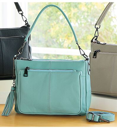 BELLUNA（ベルーナ）の「ポケットデザイン牛革多収納２ＷＡＹバッグ（ハンドバッグ）」