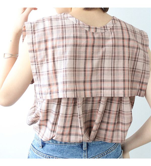 GeeRA（ジーラ）の「シアーチェックセーラーカラーブラウス（ブラウス）」｜詳細画像