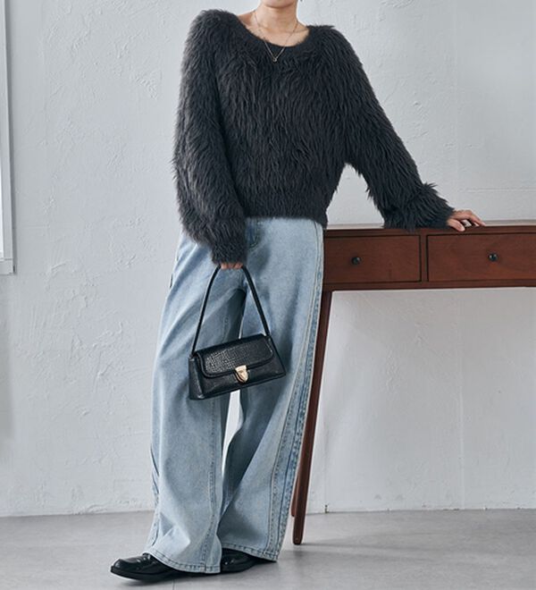 RANAN（ラナン）の「ロングフェザーシャギーニット（ニット・セーター）」｜詳細画像