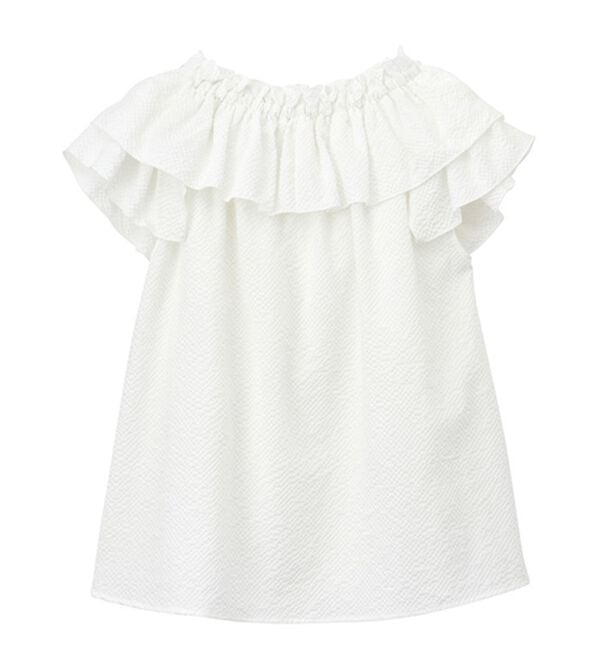 GeeRA（ジーラ）の「クロスフリルサッカーブラウス（ブラウス）」｜詳細画像