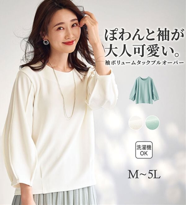 BELLUNA（ベルーナ）の「袖ボリュームタックプルオーバー（カットソー）」｜詳細画像