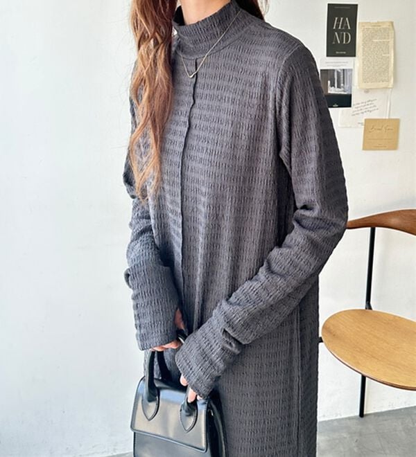 GeeRA（ジーラ）の「全骨格対応！ネックジャガードワンピ―ス（カットソーワンピース）」｜詳細画像
