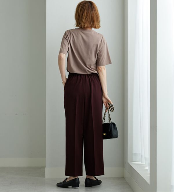 BELLUNA（ベルーナ）の「【ヨコストレッチ/UVカット/イージーケア】メランジストレッチ素材ワイドパンツ（ワイドパンツ・ガウチョ）」｜詳細画像