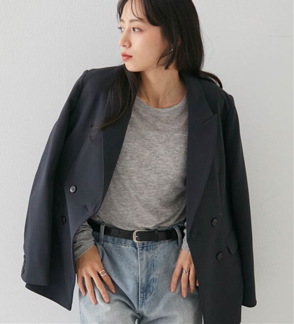 RANAN（ラナン）の「洗える！ウール調ピークドラペルジャケット（テーラードジャケット）」｜詳細画像