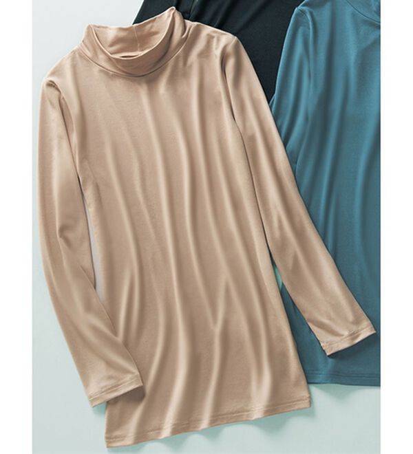 「ニットの不快感にさよならタートルネックインナー（肌着・インナーウェア）」｜ベージュ