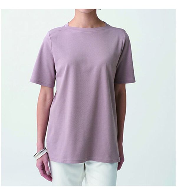 BELLUNA（ベルーナ）の「艶やか綿１００％シンプルプルオーバー（カットソー）」｜詳細画像