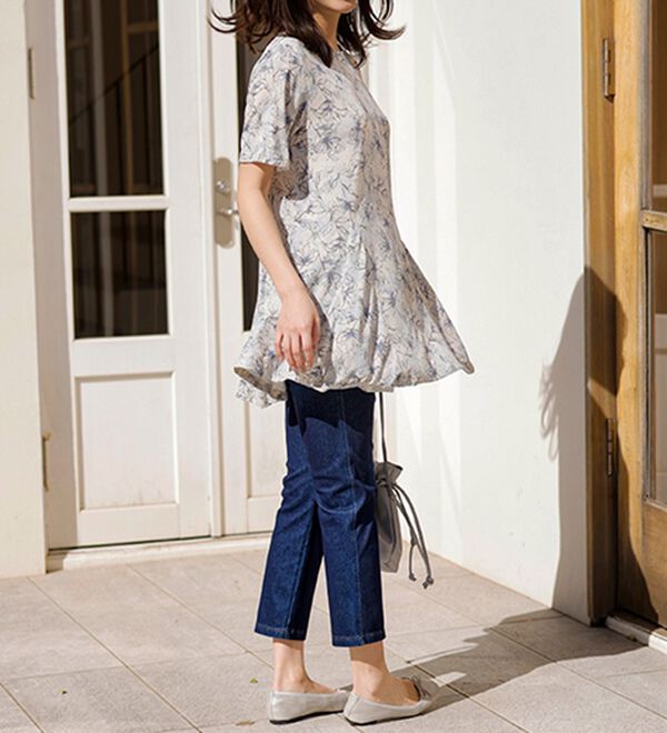 BELLUNA（ベルーナ）の「【接触冷感】フレアーシルエットプリントチュニック（チュニック）」｜詳細画像