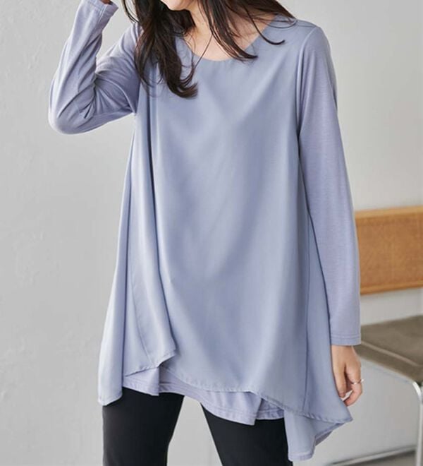 RANAN（ラナン）の「異素材切替フレアーチュニック（チュニック）」｜詳細画像