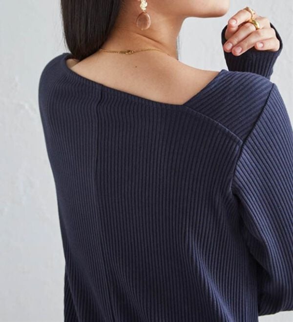 RANAN（ラナン）の「アシメネックリブワンピース（ロングワンピース）」｜詳細画像