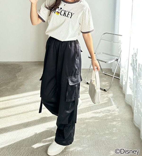 GeeRA（ジーラ）の「【Disney/ディズニー】別注/Mickey Mouse＆Minnie Mouse/リンガープリントTシャツ（カットソー）」｜詳細画像