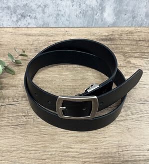 「【Lee】紳士牛革レザーナローベルト（メンズベルト）」｜ブラック