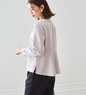 RANAN（ラナン）の「【選べるデザイン】楽してきれい見え！セットアップ（ブラウススーツ）」｜ﾗｲﾄｸﾞﾚｰ／ﾌﾞﾗｯｸ(ﾍﾟﾌﾟﾗﾑ)