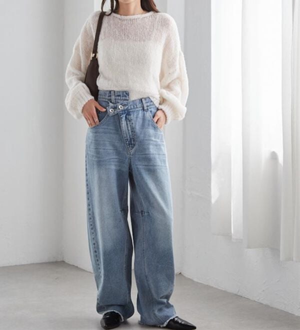 RANAN（ラナン）の「クロスウエストカーブデニム（フルレングスパンツ）」｜詳細画像