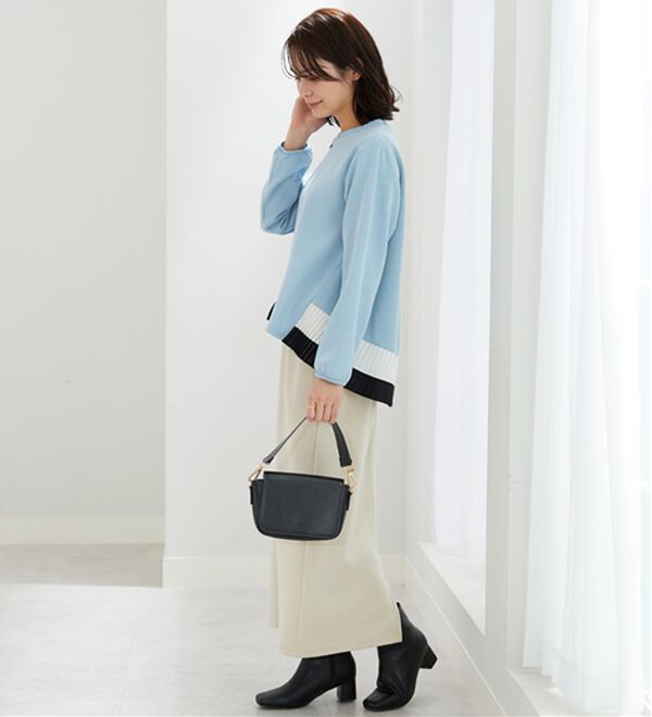 BELLUNA（ベルーナ）の「裾配色プリーツデザインプルオーバー（カットソー）」｜詳細画像