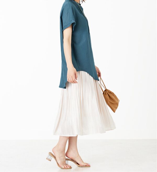 BELLUNA（ベルーナ）の「ビンテージ素材ドルマンシャツチュニック（チュニック）」｜詳細画像