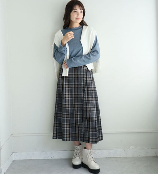 A HAPPY MARILYN（アハッピーマリリン）の「【ＬＬ～６Ｌ】「沿わないネック」で苦しくない。ミルリブ プチハイカットソー（カットソー）」｜詳細画像