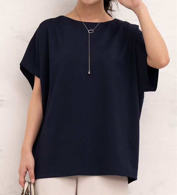 A HAPPY MARILYN（アハッピーマリリン）の「【Ｌ～６Ｌ／選べる袖丈】大人の今どきベーシック！ポンチ素材トップス（Tシャツ）」｜詳細画像