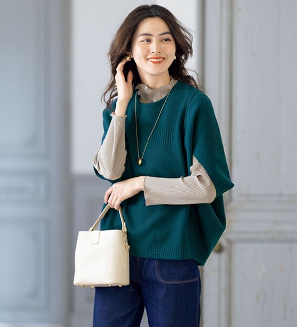 ルフラン（ルフラン）の「【２色組】本気の体型カバー！ジャカードベスト（ベスト）」｜詳細画像