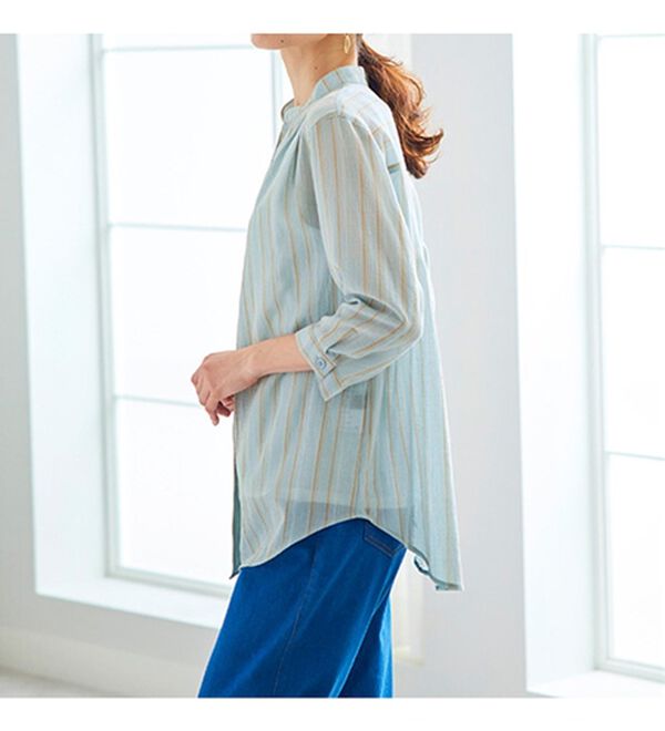 BELLUNA（ベルーナ）の「ストライプ柄スキッパーブラウス（ブラウス）」｜詳細画像