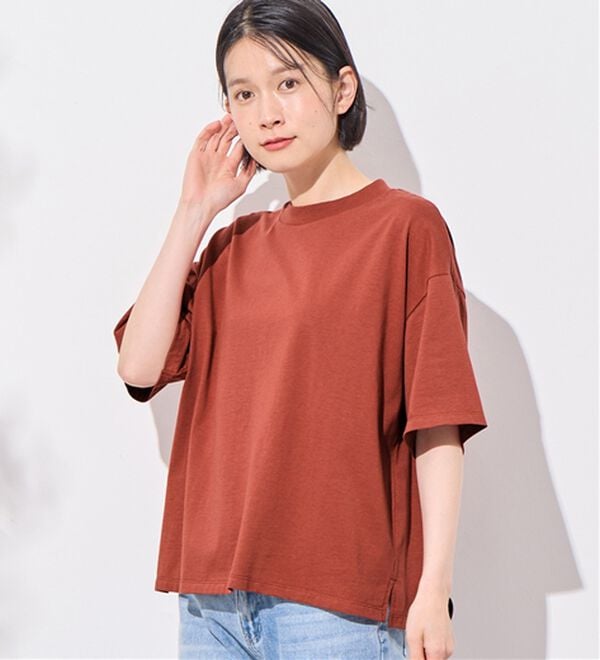 Viola e Viola（ヴィオラ エ ヴィオラ）の「【接触冷感】綿１００％プチハイ５分袖Ｔシャツ　さらひやりコットン（Tシャツ）」｜詳細画像
