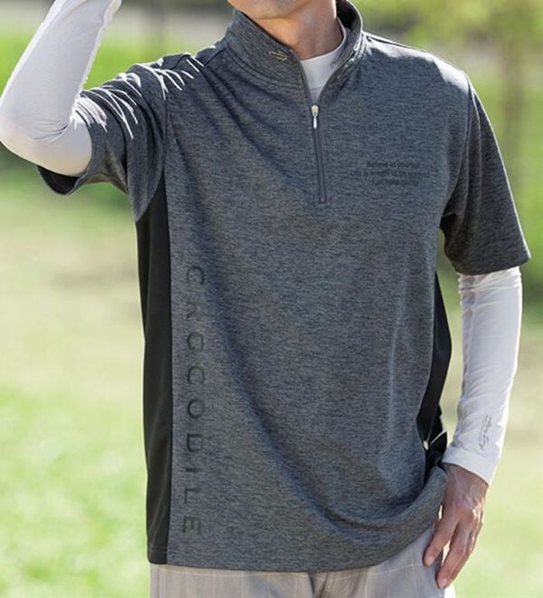 「＜クロコダイル＞杢調ドライメッシュポロシャツ（メンズポロシャツ）」｜詳細画像