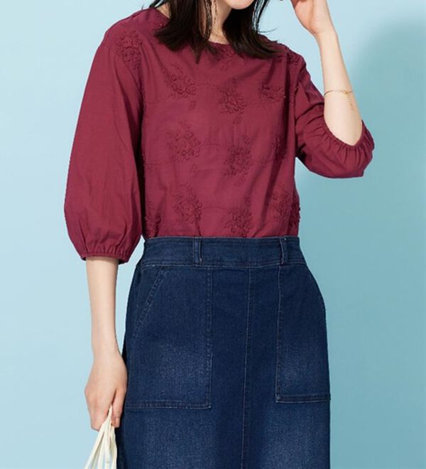 BELLUNA（ベルーナ）の「モチーフレース使いふんわり袖ブラウス（ブラウス）」｜詳細画像