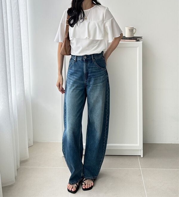 GeeRA（ジーラ）の「ラッフルフリルフレアースリーブＴブラウス（ブラウス）」｜詳細画像