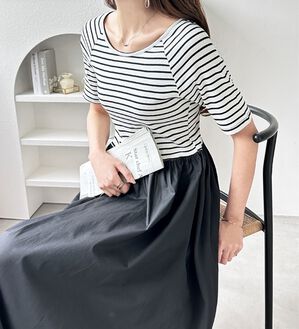 GeeRA（ジーラ）の「前後２ＷＡＹドッキングワンピース（カットソーワンピース）」｜詳細画像