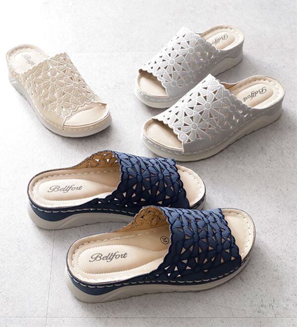 BELLUNA（ベルーナ）の「幅広フラワーレースミュール（サンダル・ミュール）」｜詳細画像