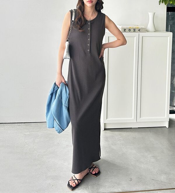 GeeRA（ジーラ）の「全骨格対応！前後２ＷＡＹ細見えタンクワンピース（カットソーワンピース）」｜詳細画像