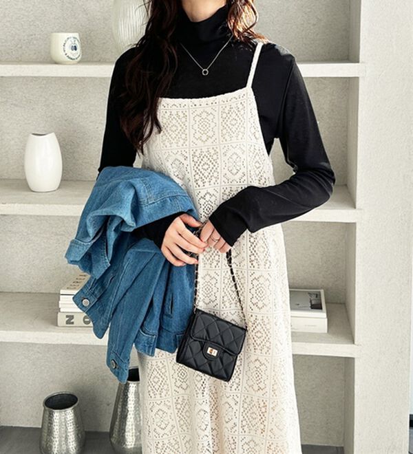 GeeRA（ジーラ）の「前後２ＷＡＹパネルレースキャミワンピース（その他ワンピース）」｜詳細画像