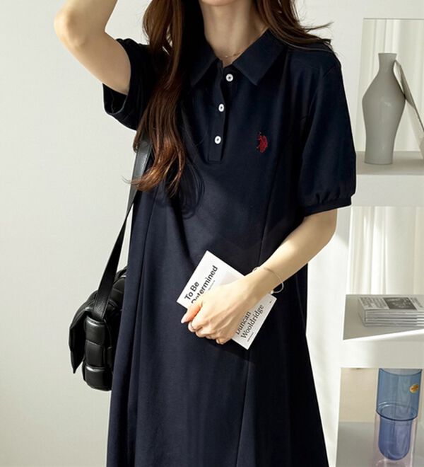 GeeRA（ジーラ）の「【Ｕ．Ｓ．ＰＯＬＯＡＳＳＮ】ポロ衿ワンピ―ス（その他ワンピース）」｜詳細画像