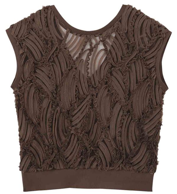 RANAN（ラナン）の「【前後２ＷＡＹ】シアー刺しゅうベスト（ベスト）」｜詳細画像