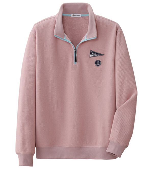 「＜ハッシュパピー＞カルゼハーフジップトレーナー（メンズトレーナー）」｜ピンク