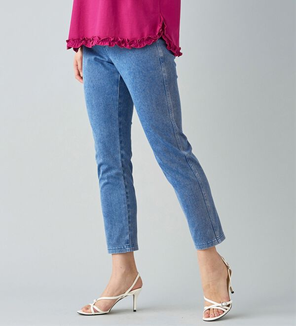 再入荷】美ストレッチ素材アンクル丈レギンスパンツ - ベルーナ