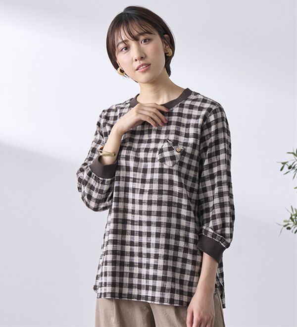 BELLUNA（ベルーナ）の「スラブ素材リブ使いブラウス（ブラウス）」｜詳細画像